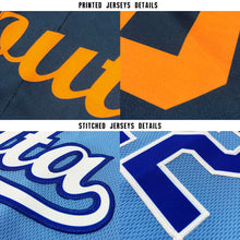 Load image into Gallery viewer, Custom Powder Blue Black-Orange Baseball Jersey

