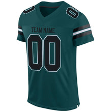 Load image into Gallery viewer, Custom Midnight Green Black-White Mesh Authentic Football Jersey
