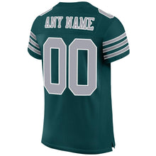 Load image into Gallery viewer, Custom Midnight Green Gray-White Mesh Authentic Football Jersey - Fcustom
