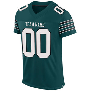 Custom Midnight Green White-Black Mesh Authentic Football Jersey - Fcustom