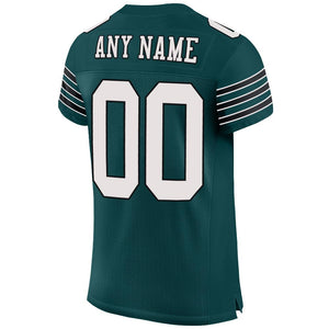 Custom Midnight Green White-Black Mesh Authentic Football Jersey - Fcustom