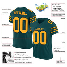 Load image into Gallery viewer, Custom Midnight Green Gold-Black Mesh Authentic Football Jersey - Fcustom
