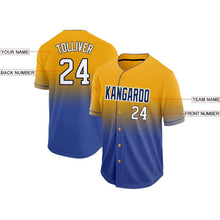 Load image into Gallery viewer, Custom Gold White-Royal Fade Baseball Jersey
