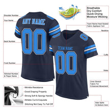 Load image into Gallery viewer, Custom Navy Powder Blue-White Mesh Authentic Football Jersey - Fcustom
