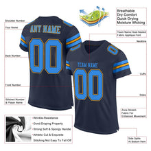 Load image into Gallery viewer, Custom Navy Powder Blue-Gold Mesh Authentic Football Jersey - Fcustom
