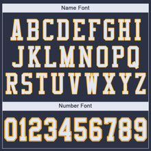 Load image into Gallery viewer, Custom Navy White-Gold Mesh Authentic Football Jersey - Fcustom
