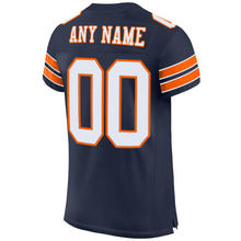Load image into Gallery viewer, Custom Navy White-Orange Mesh Authentic Football Jersey - Fcustom
