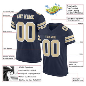 Custom Navy Vegas Gold-White Mesh Authentic Football Jersey - Fcustom