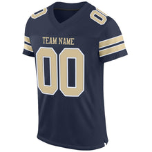 Load image into Gallery viewer, Custom Navy Vegas Gold-White Mesh Authentic Football Jersey - Fcustom
