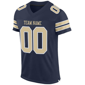 Custom Navy Vegas Gold-White Mesh Authentic Football Jersey - Fcustom