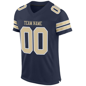 Custom Navy Vegas Gold-White Mesh Authentic Football Jersey - Fcustom