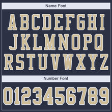 Load image into Gallery viewer, Custom Navy Vegas Gold-White Mesh Authentic Football Jersey - Fcustom
