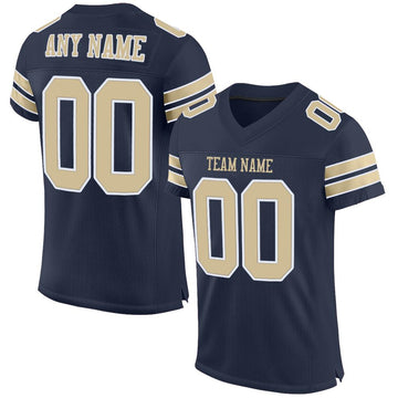 Custom Navy Vegas Gold-White Mesh Authentic Football Jersey - Fcustom