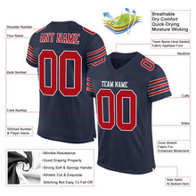 Load image into Gallery viewer, Custom Navy Red-White Mesh Authentic Football Jersey - Fcustom
