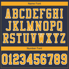 Load image into Gallery viewer, Custom Navy Gold-White Mesh Authentic Football Jersey - Fcustom
