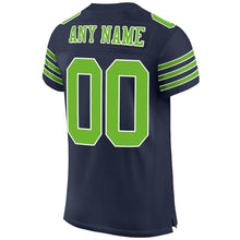 Load image into Gallery viewer, Custom Navy Neon Green-White Mesh Authentic Football Jersey - Fcustom
