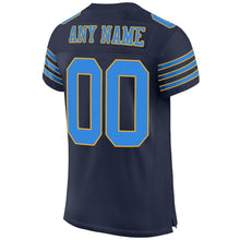 Load image into Gallery viewer, Custom Navy Powder Blue-Gold Mesh Authentic Football Jersey - Fcustom
