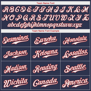 Custom Navy White-Red Authentic Baseball Jersey