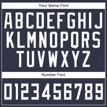 Load image into Gallery viewer, Custom Navy White Round Neck Suit Basketball Jersey - Fcustom
