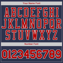 Load image into Gallery viewer, Custom Navy Red-White Authentic Baseball Jersey

