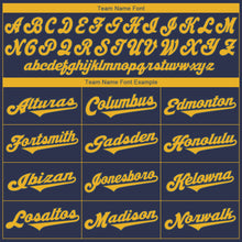 Load image into Gallery viewer, Custom Navy Gold Authentic Baseball Jersey
