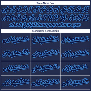 Custom Navy Navy-Powder Blue Authentic Throwback Rib-Knit Baseball Jersey Shirt