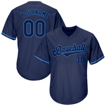 Load image into Gallery viewer, Custom Navy Navy-Powder Blue Authentic Throwback Rib-Knit Baseball Jersey Shirt
