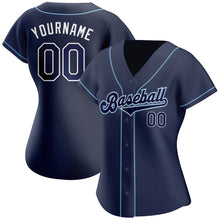 Load image into Gallery viewer, Custom Navy Navy-Powder Blue Authentic Baseball Jersey
