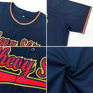 Custom Navy Navy-Powder Blue Authentic Baseball Jersey