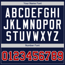 Load image into Gallery viewer, Custom Navy Red-White Authentic Baseball Jersey
