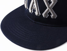 Load image into Gallery viewer, Custom Navy Gray-White Stitched Adjustable Snapback Hat
