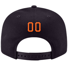 Load image into Gallery viewer, Custom Navy Orange-White Stitched Adjustable Snapback Hat
