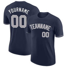 Load image into Gallery viewer, Custom Navy Gray-White Performance T-Shirt
