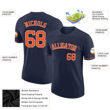 Load image into Gallery viewer, Custom Navy Orange-White Performance T-Shirt
