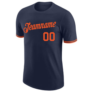 Custom Navy Orange Performance T-Shirt