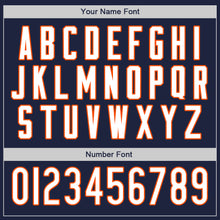 Load image into Gallery viewer, Custom Navy White-Orange Authentic Baseball Jersey
