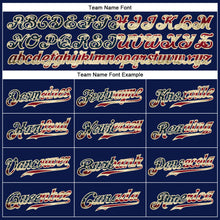 Load image into Gallery viewer, Custom Navy Vintage USA Flag-Cream Authentic Baseball Jersey
