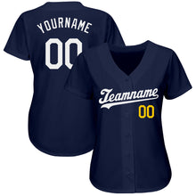 Load image into Gallery viewer, Custom Navy White-Red Authentic Baseball Jersey
