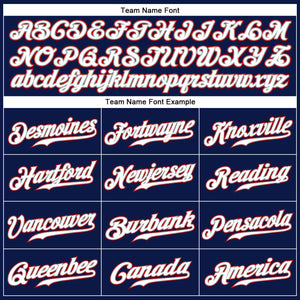 Custom Navy White Pinstripe White-Red Authentic Baseball Jersey