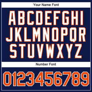 Custom Navy White Pinstripe Orange-White Authentic Baseball Jersey