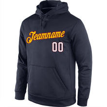 Load image into Gallery viewer, Custom Stitched Navy White-Gold Sports Pullover Sweatshirt Hoodie
