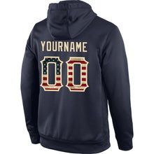 Load image into Gallery viewer, Custom Stitched Navy Vintage USA Flag-Cream Sports Pullover Sweatshirt Hoodie

