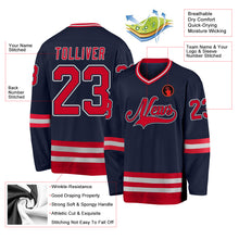 Load image into Gallery viewer, Custom Navy Red-Gray Hockey Jersey
