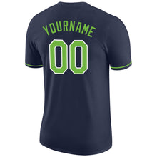 Load image into Gallery viewer, Custom Navy Neon Green-White Performance T-Shirt
