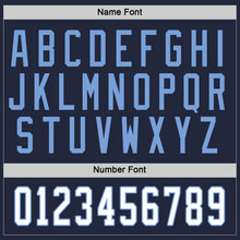 Load image into Gallery viewer, Custom Navy White-Light Blue Hockey Jersey
