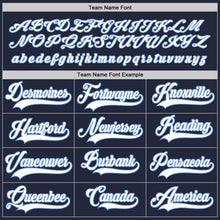 Load image into Gallery viewer, Custom Navy White-Light Blue Hockey Jersey
