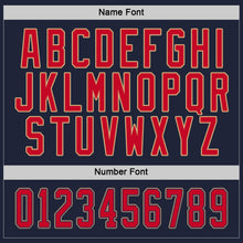 Load image into Gallery viewer, Custom Navy Red-Old Gold Hockey Jersey
