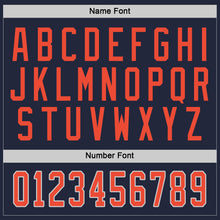 Load image into Gallery viewer, Custom Navy Orange-Gray Hockey Jersey
