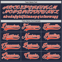 Load image into Gallery viewer, Custom Navy Orange-Gray Hockey Jersey
