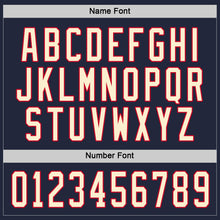Load image into Gallery viewer, Custom Navy Cream-Red Hockey Jersey
